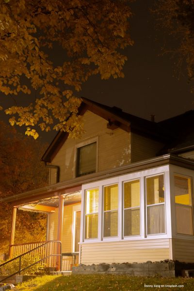 A small house shining in the night. Image by Donny Jiang on Unsplash.com