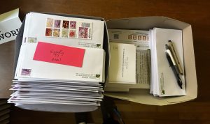 Stack of letters ready to mail. Image: A. Zenie