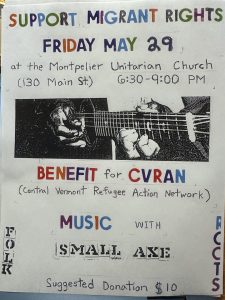 Benefit Concert Poster showing a man playing guitar. Image: Small Axe 2026